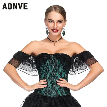 Aonve Sexy Lace Green Corset Women Off Shoulder Purple Steampunk Korse Punk Goth Sexy Bustiers Clothes
Aonve Sexy Lace Green Corset Women Off Shoulder Purple Steampunk Korse Punk Goth Sexy Bustiers Clothes