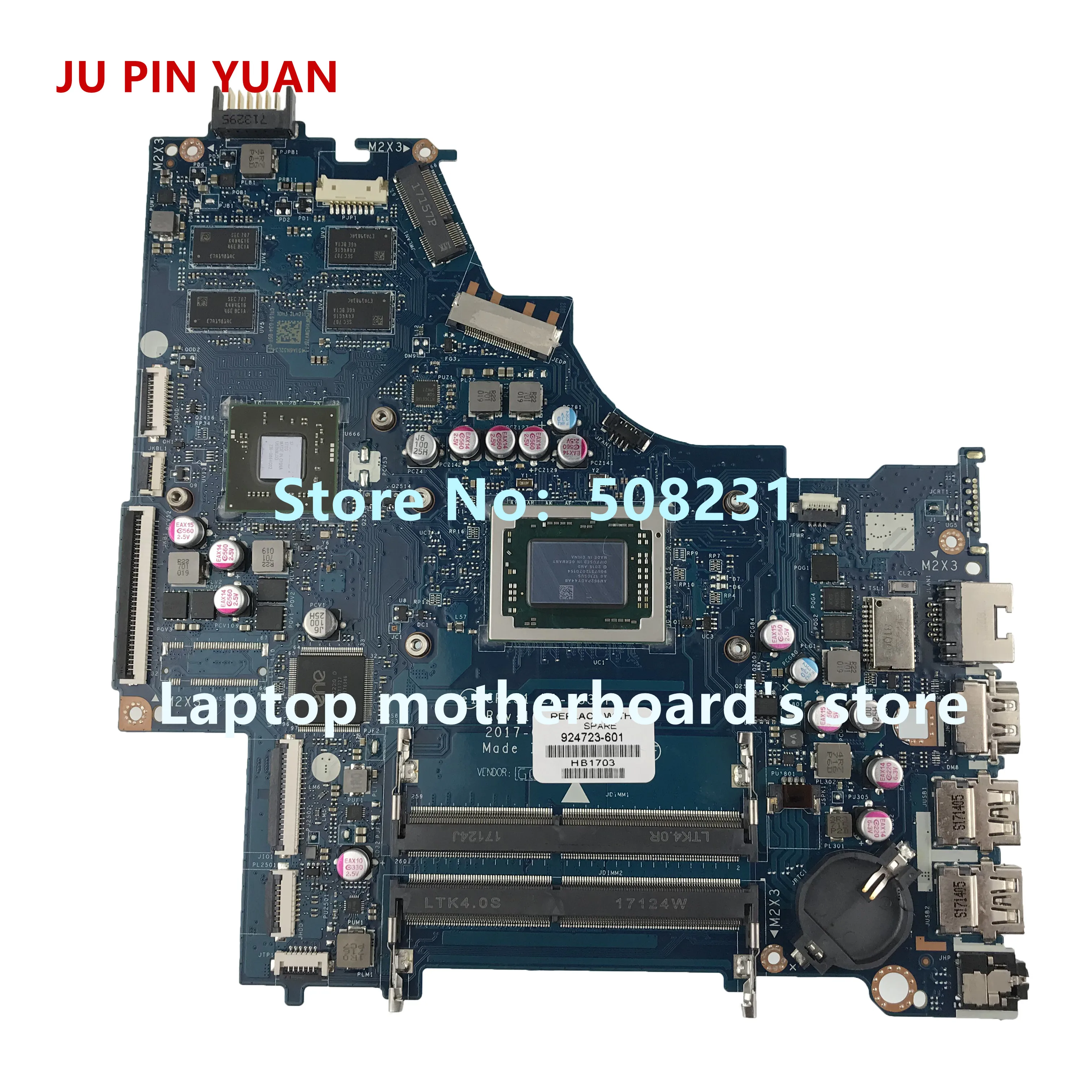 JU PIN YUAN 924723-601 924723-001 LA-E831P motherboard For HP Laptop 15-bw laptop motherboard A10-9620P fully Tested
JU PIN YUAN 924723-601 924723-001 LA-E831P motherboard For HP Laptop 15-bw laptop motherboard A10-9620P fully Tested