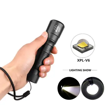 XPL-V6 LED High Power Flashlight Torch Zoomable Linterna LED Flashlight 
XPL-V6 LED High Power Flashlight Torch Zoomable Linterna LED Flashlight