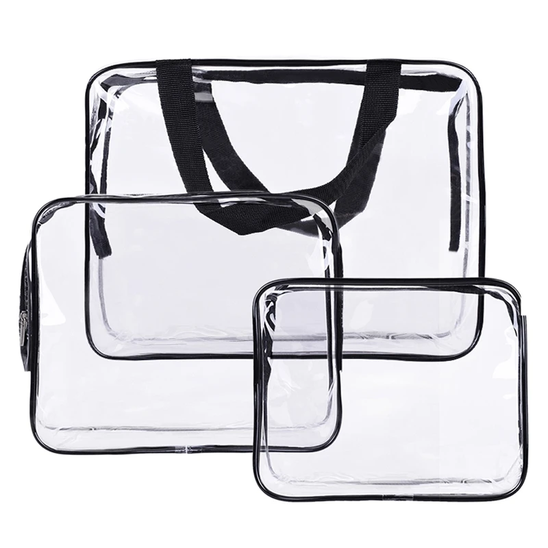 3 Pack Women Travel Zipper Clear Make up Bag Case Cosmetic Organizer Waterproof Business Trip Handle Tote Toiletry Storage Kit
3 Pack Women Travel Zipper Clear Make up Bag Case Cosmetic Organizer Waterproof Business Trip Handle Tote Toiletry Storage Kit