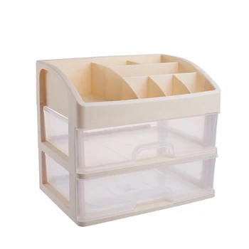 Cosmetics Stratified Storage Box Drawer Type Dresser Organizer Desktop Makeup Holder (Beige) (Double-layer)
Cosmetics Stratified Storage Box Drawer Type Dresser Organizer Desktop Makeup Holder (Beige) (Double-layer)