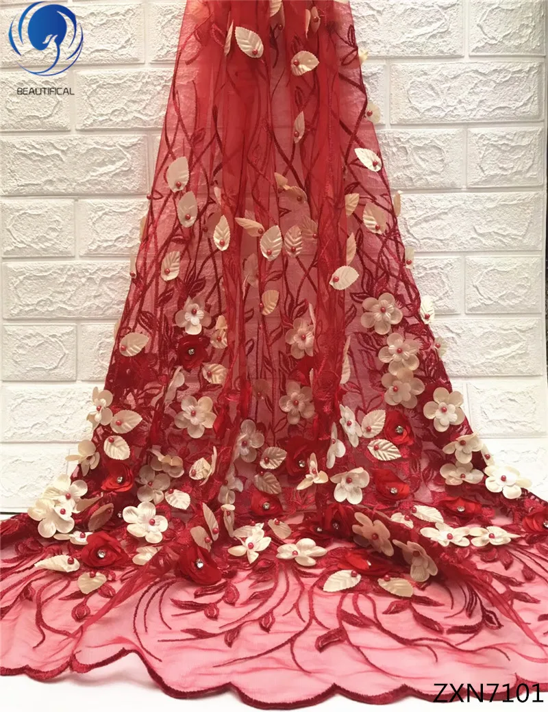 BEAUTIFICAL 3d flower laces fabrics french tulle lace dress with beads african fabrics laces for wedding 5yards/lot ZXN71
BEAUTIFICAL 3d flower laces fabrics french tulle lace dress with beads african fabrics laces for wedding 5yards/lot ZXN71