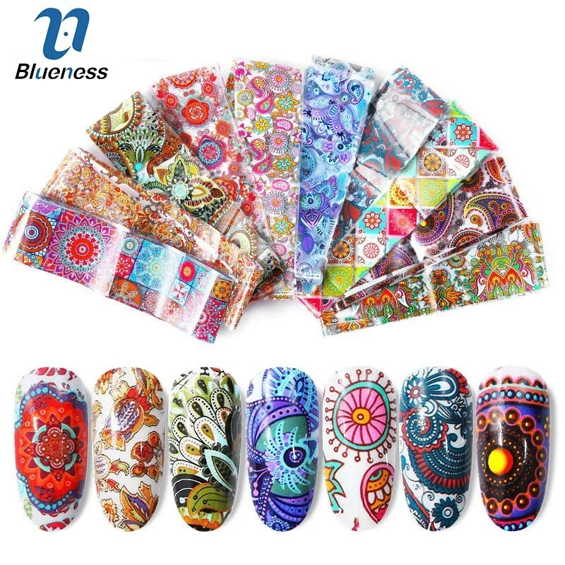 Blueness 10Pcs 4*20cm National Wind Nail Foil Set Decal For Nails Stickers Flowers Mix Design Nail Art Decoration Wraps JH752
Blueness 10Pcs 4*20cm National Wind Nail Foil Set Decal For Nails Stickers Flowers Mix Design Nail Art Decoration Wraps JH752