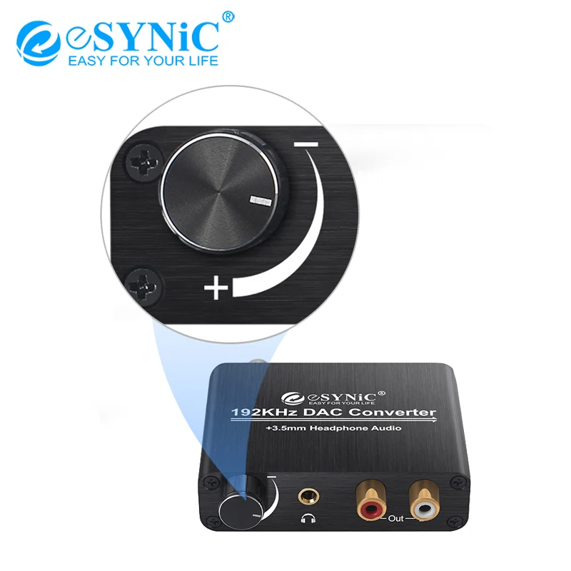 eSYNiC 192kHz DAC Digital to Analog Audio Converter Optical Coaxial Toslink to Analog Stereo L/R RCA 3.5mm Jack Amp Chip Adapter
eSYNiC 192kHz DAC Digital to Analog Audio Converter Optical Coaxial Toslink to Analog Stereo L/R RCA 3.5mm Jack Amp Chip Adapter