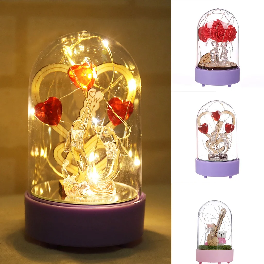 Hot Romantic Rose And Music With Led Night Light Copper Wire Lights Firework Glass Table Lamp Led String Night Light Desk Lamp
Hot Romantic Rose And Music With Led Night Light Copper Wire Lights Firework Glass Table Lamp Led String Night Light Desk Lamp