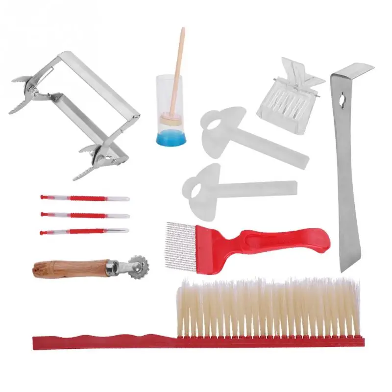 12Pcs/set Beekeeping Tools Kit Stainless Steel hive Tool Bee Brush Extracting Fork Top Quality Good
12Pcs/set Beekeeping Tools Kit Stainless Steel hive Tool Bee Brush Extracting Fork Top Quality Good