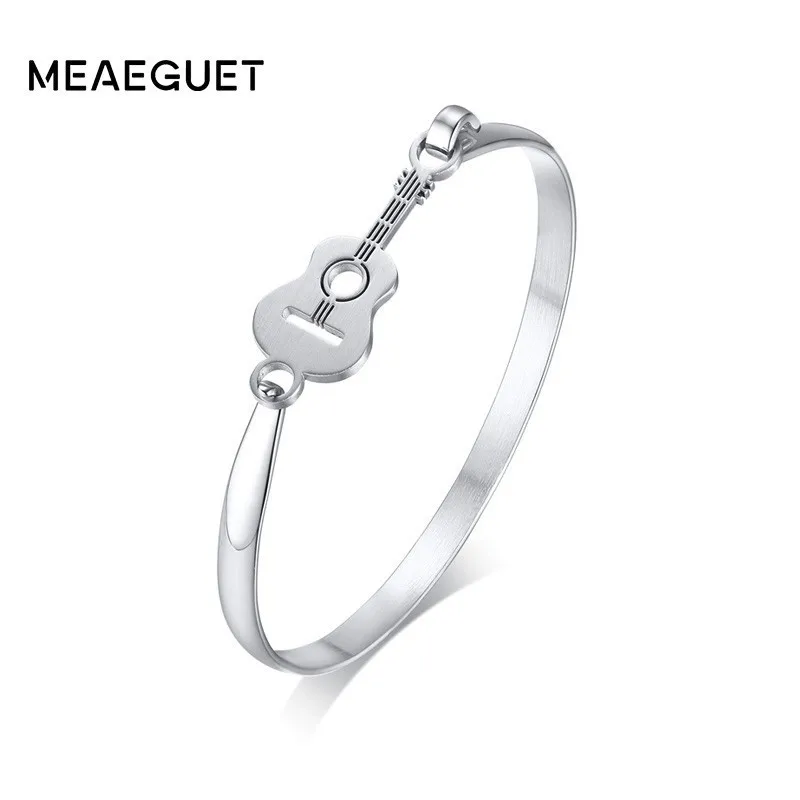 Women's Classic Stylish Guitar Cuff Bangle in Silver Tone Stainless Steel Bracelet
Women's Classic Stylish Guitar Cuff Bangle in Silver Tone Stainless Steel Bracelet