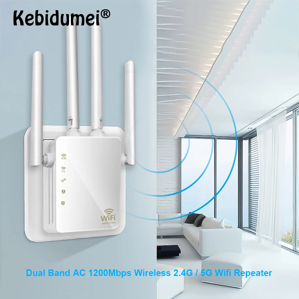 New Wireless Wifi Repeater/Router 1200mbps 2.4G 5G Dual Band Wifi Signal Amplifier Signal Booster Network Range Extender RJ45
New Wireless Wifi Repeater/Router 1200mbps 2.4G 5G Dual Band Wifi Signal Amplifier Signal Booster Network Range Extender RJ45