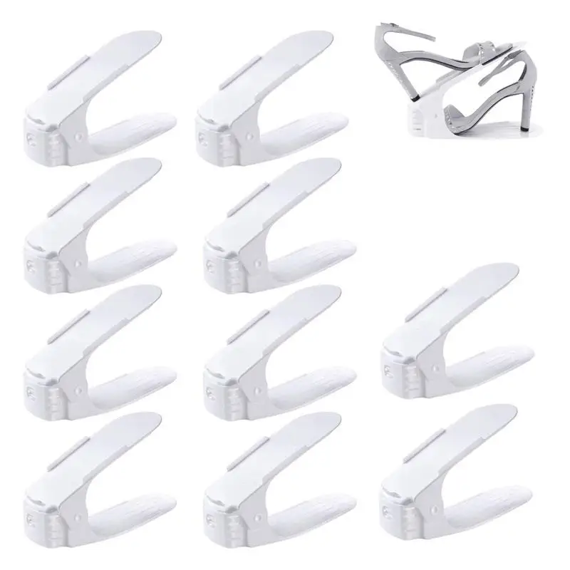Lot DE 10 Adjustable Shoe Support For To Stack Shoes Shoe Organizer Space Saver a Shoes Support Rack Plastic White
Lot DE 10 Adjustable Shoe Support For To Stack Shoes Shoe Organizer Space Saver a Shoes Support Rack Plastic White