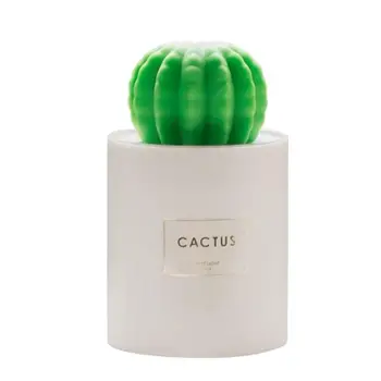 

280ml USB Air Humidifier Cactus Timing Aromatherapy Diffuser Mist Maker Fogger Mini Aroma Atomizer With Night Light for Home