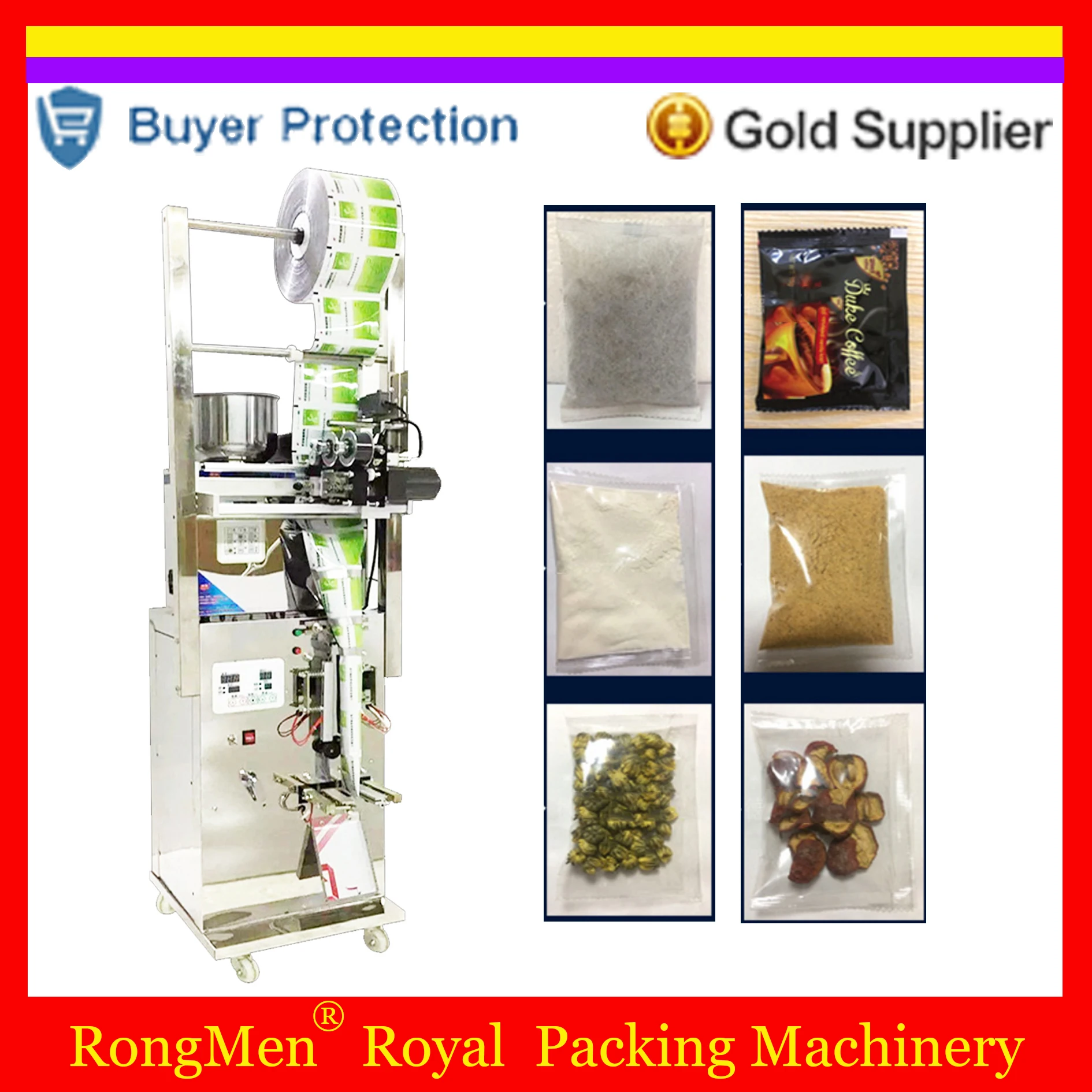 Automatic Scale Herb Filling And Weighing Machine Tea Leaf Powder Grain Medicine Seed Salt Rice Packing And Sealing Machine
Automatic Scale Herb Filling And Weighing Machine Tea Leaf Powder Grain Medicine Seed Salt Rice Packing And Sealing Machine