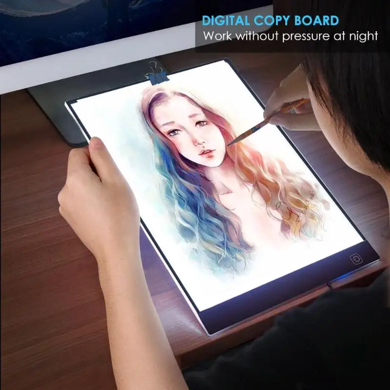 A4 LED Digital Tablets Copy Board Use Graphic Drawing Sign Display Panel Graphic Artist Thin Art Stencil Box Tracing Table Tools
A4 LED Digital Tablets Copy Board Use Graphic Drawing Sign Display Panel Graphic Artist Thin Art Stencil Box Tracing Table Tools