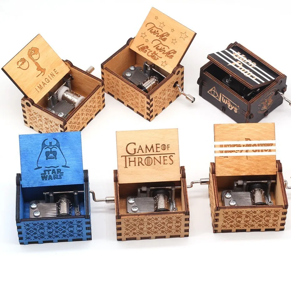Hot 28 Style Antique Carved Wood Game Of Thrones Star Wars Music Box Hand Crank Theme Music Birthday Gift
Hot 28 Style Antique Carved Wood Game Of Thrones Star Wars Music Box Hand Crank Theme Music Birthday Gift