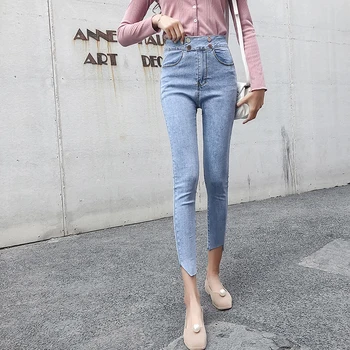 Women Skinny Ankle Jeans High Waist Double Breasted Button Jeans Push Up Tight Jeans Denim Pencil Pants Female Work Casual
Women Skinny Ankle Jeans High Waist Double Breasted Button Jeans Push Up Tight Jeans Denim Pencil Pants Female Work Casual