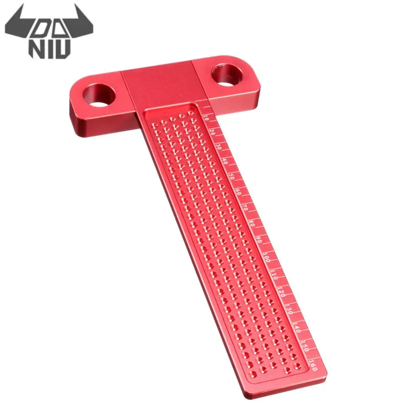 DANIU 1Pcs Red Aluminium Alloy T-160 Hole Positioning Metric Measuring Ruler Woodworking Tool For Carpenter 98x200MM
DANIU 1Pcs Red Aluminium Alloy T-160 Hole Positioning Metric Measuring Ruler Woodworking Tool For Carpenter 98x200MM