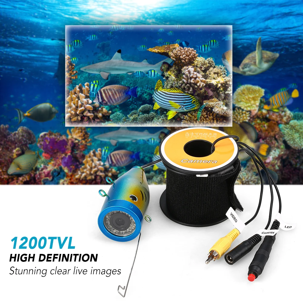 1200TVL Underwater Fishing Camera 24 LEDs Night Vision Waterproof Fish Shape Boat Ice Fishing Camera Accessories
1200TVL Underwater Fishing Camera 24 LEDs Night Vision Waterproof Fish Shape Boat Ice Fishing Camera Accessories