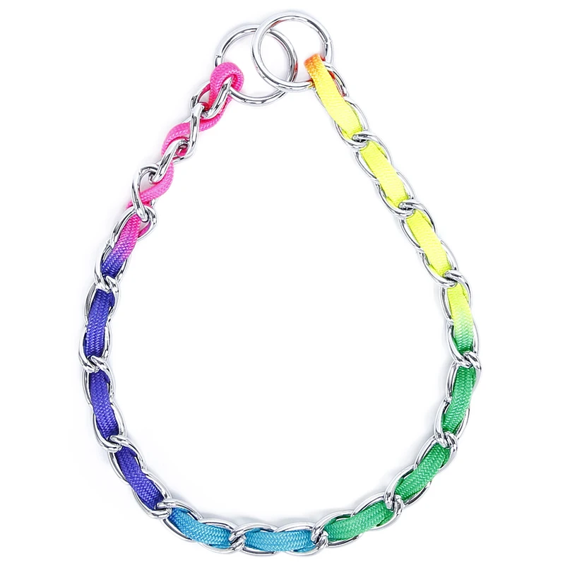 Durable Rainbow Dog Chain Stainless Steel Pet Chain Webbing Colorful Dog Collar Choke Chain
Durable Rainbow Dog Chain Stainless Steel Pet Chain Webbing Colorful Dog Collar Choke Chain