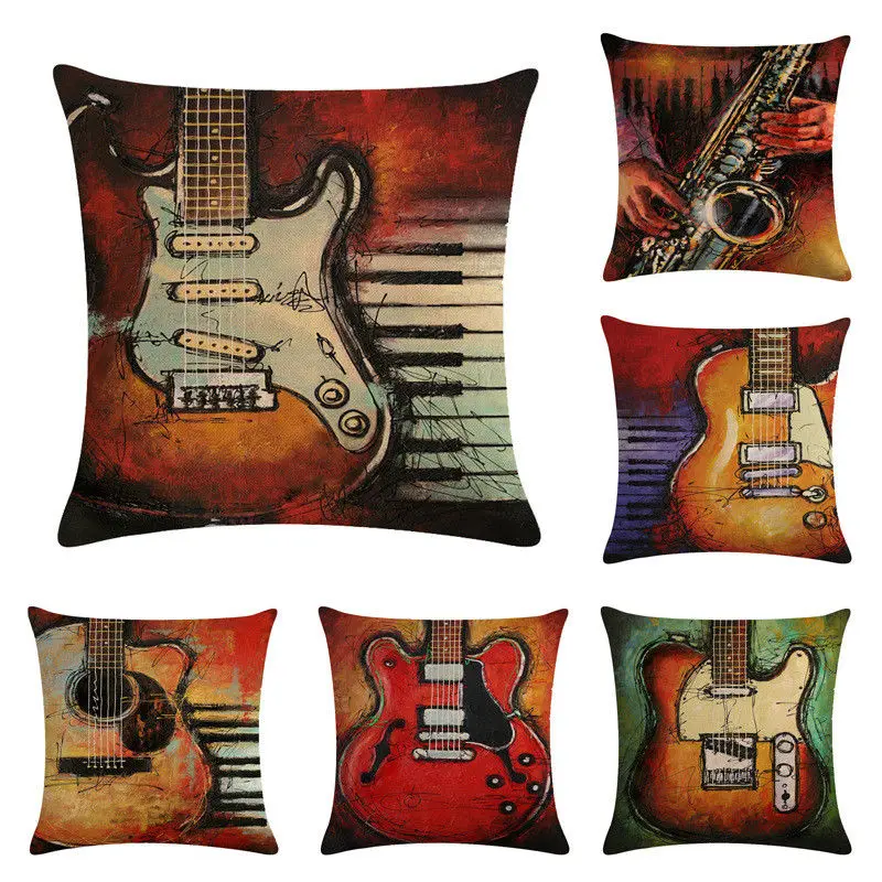 Vintage Musical Instrument Guitar Cushion Cover 45*45 CM Throw Pillows Cases Home Chair Sofa Waist Square Decor
Vintage Musical Instrument Guitar Cushion Cover 45*45 CM Throw Pillows Cases Home Chair Sofa Waist Square Decor