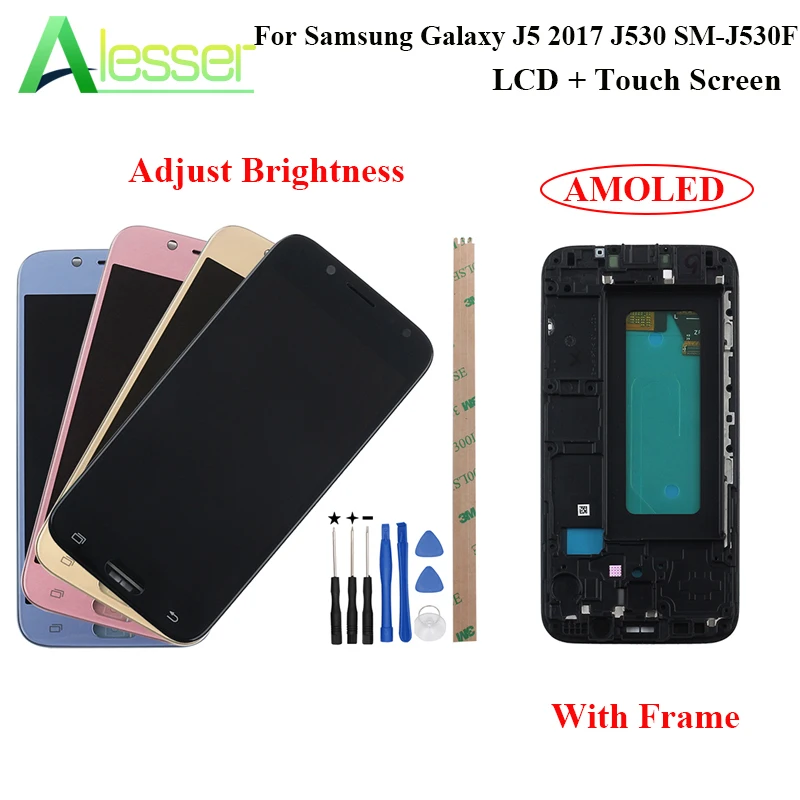 Alesser For Samsung Galaxy J5 2017 J530 SM-J530F LCD Display And Touch Screen +Frame Amoled Replacement Adjust Brightness +Tool
Alesser For Samsung Galaxy J5 2017 J530 SM-J530F LCD Display And Touch Screen +Frame Amoled Replacement Adjust Brightness +Tool