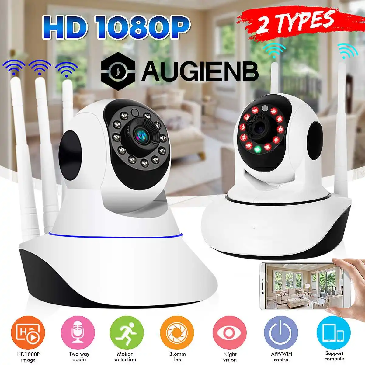 Security IP Camera 1080P Wireless IP Surveillance Camera 200W 98ft Night Vision Bullet Baby Monitor Two-Way Audio Waterproof
Security IP Camera 1080P Wireless IP Surveillance Camera 200W 98ft Night Vision Bullet Baby Monitor Two-Way Audio Waterproof