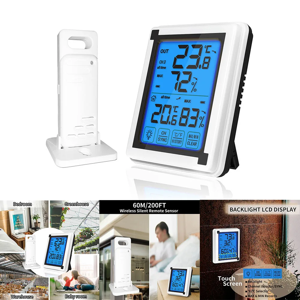 LCD Thermometer Alarm Temperature Meter Weather Station tester + 3 Wireless Outdoor Transmitter Humidity Sensor Monitor Alert
LCD Thermometer Alarm Temperature Meter Weather Station tester + 3 Wireless Outdoor Transmitter Humidity Sensor Monitor Alert