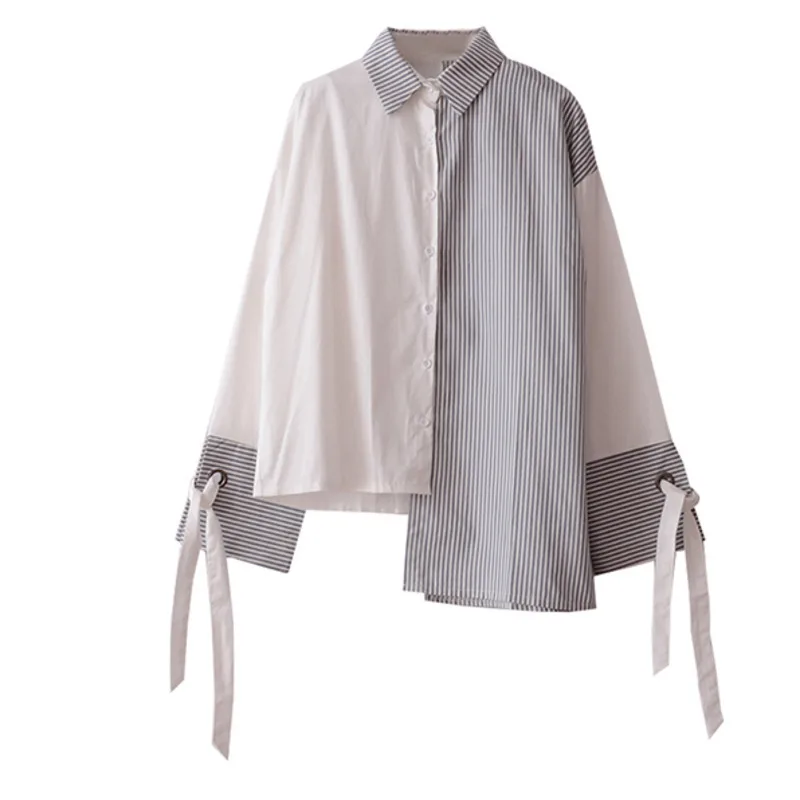 SHENGPALAE 2019 New Spring TURN-DOWN COLLAR Stitching Striped Long Sleve Patchwork Tassels Women Casual Irregular Shirt FL249
SHENGPALAE 2019 New Spring TURN-DOWN COLLAR Stitching Striped Long Sleve Patchwork Tassels Women Casual Irregular Shirt FL249