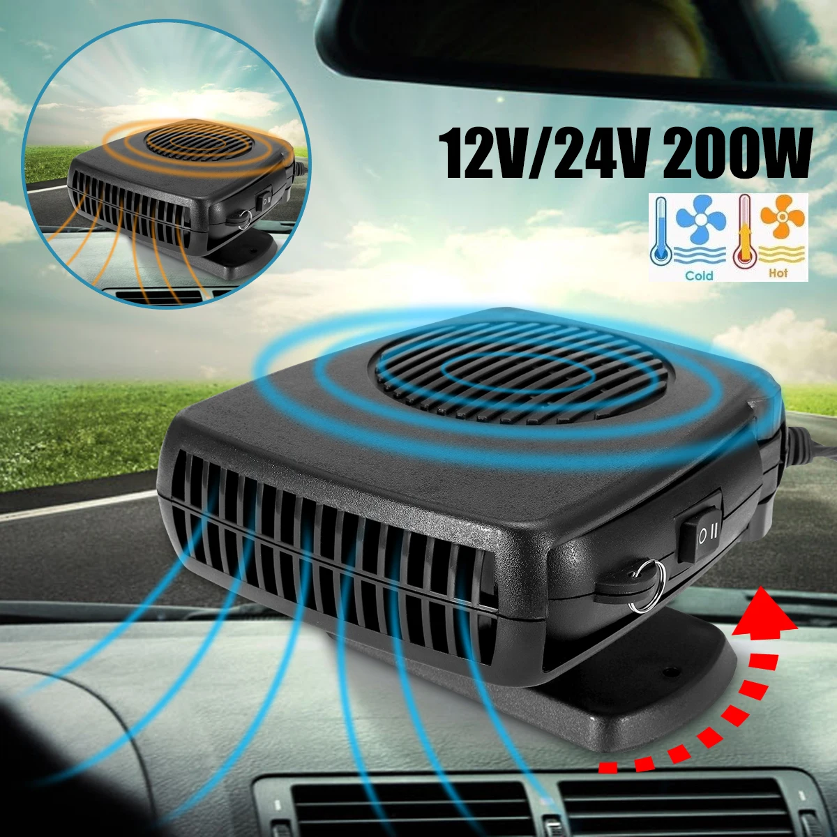 Air Cooler Fan New 10 Grip Car Heater 12V/24V 150-200W Windscreen Demister Defroster Auto Heating Cooling Window Driving Protabl
Air Cooler Fan New 10 Grip Car Heater 12V/24V 150-200W Windscreen Demister Defroster Auto Heating Cooling Window Driving Protabl