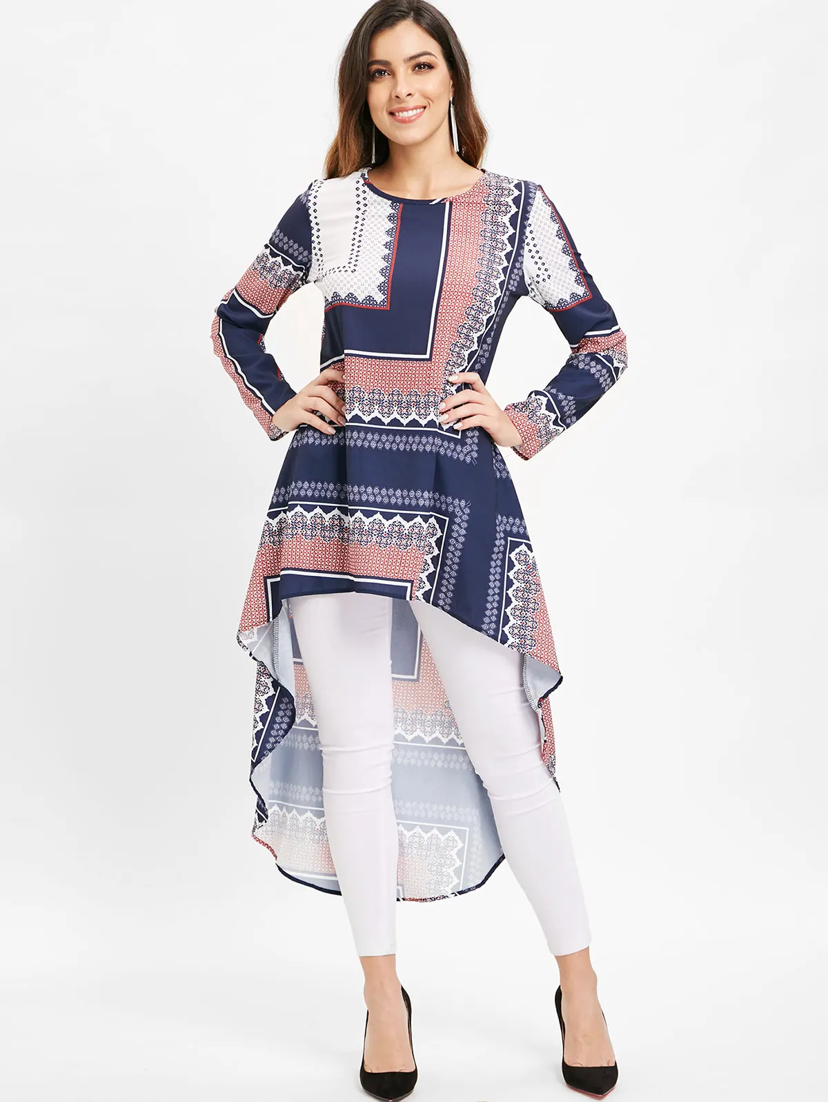 Wipalo Elegant Tribal Print Long Sleeve High Low Dress Women Casual Summer Dress Fashion Asymmetrical Party Dress Vestidos
Wipalo Elegant Tribal Print Long Sleeve High Low Dress Women Casual Summer Dress Fashion Asymmetrical Party Dress Vestidos