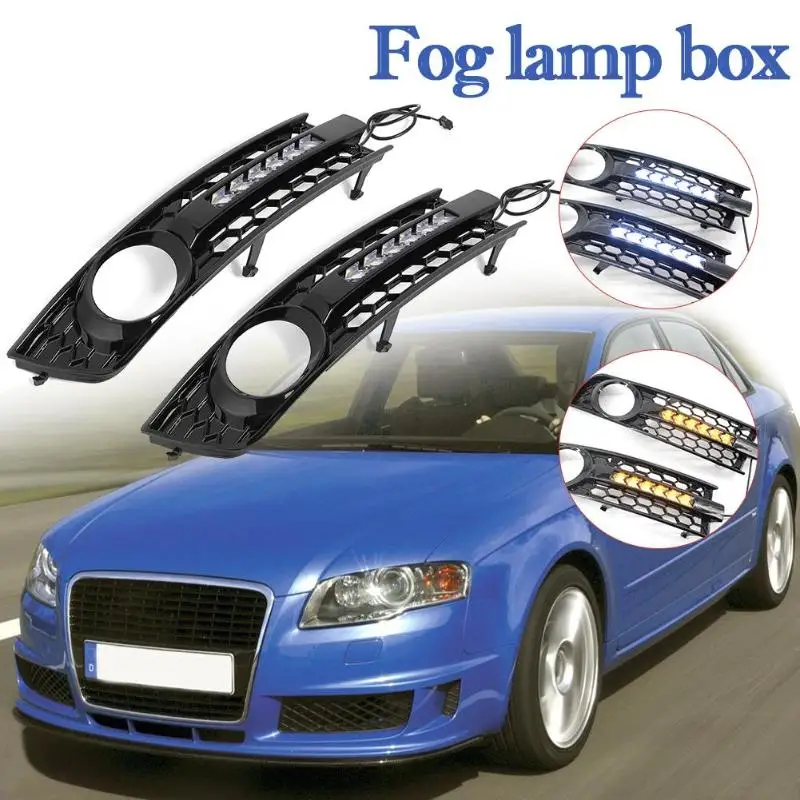 2X Front Fog Light Grille Cover for Audi A4 Flowing LED Turn Signal+DRL for A4 B6 Matte Black Auto Styling Parts Car Accessories
2X Front Fog Light Grille Cover for Audi A4 Flowing LED Turn Signal+DRL for A4 B6 Matte Black Auto Styling Parts Car Accessories