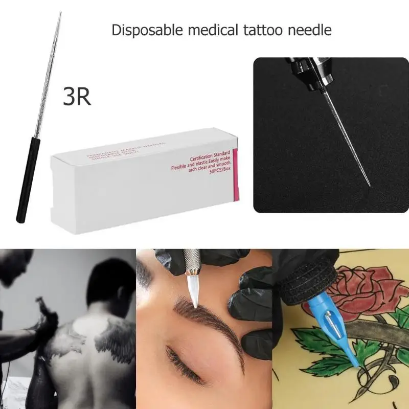 50pcs Disposable Microblading Needles for Eyebrow Body Tattoo Needles 3R/5R/7R/9R/11R Tattoo Microblading Needle
50pcs Disposable Microblading Needles for Eyebrow Body Tattoo Needles 3R/5R/7R/9R/11R Tattoo Microblading Needle