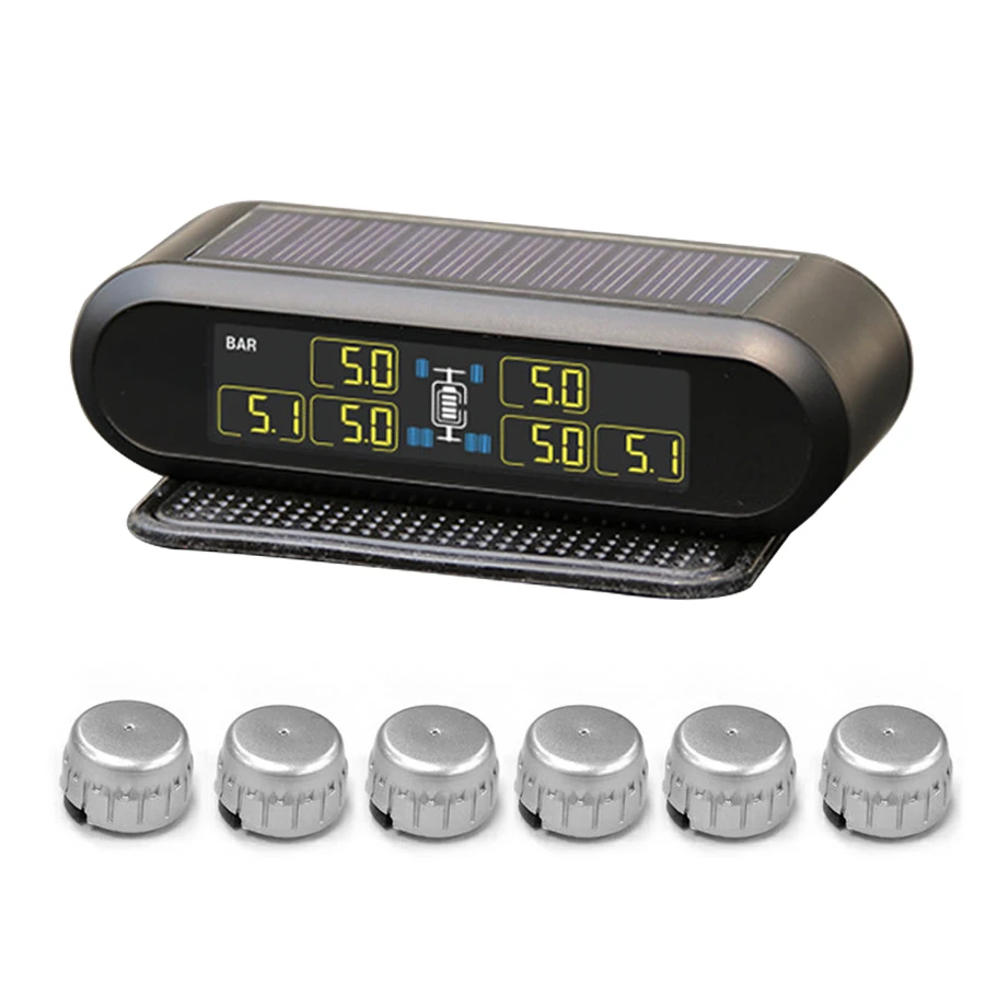 6 tires Solar Tire Pressure Monitor Tire Pressure Gauge TPMS with high degree accuracy display for RV pickup trailer van
6 tires Solar Tire Pressure Monitor Tire Pressure Gauge TPMS with high degree accuracy display for RV pickup trailer van