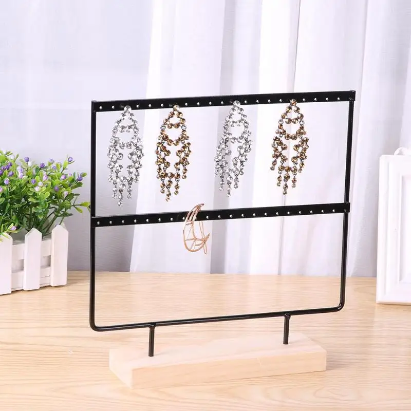 Holes Wooden Metal Jewelry Display Stand for Fashion Ear Hook Drop Earrings Showcase Display Rack
Holes Wooden Metal Jewelry Display Stand for Fashion Ear Hook Drop Earrings Showcase Display Rack