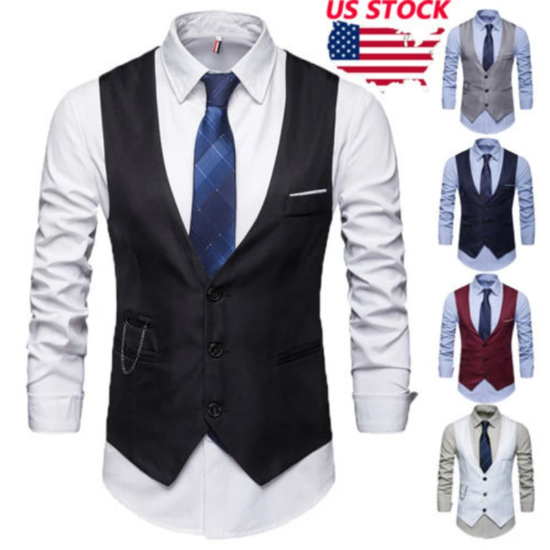 2019 New Arrival Dress Vests For Men Slim Fit Mens Suit Vest Male Waistcoat Gilet Homme Casual Sleeveless Formal Business Jacket
2019 New Arrival Dress Vests For Men Slim Fit Mens Suit Vest Male Waistcoat Gilet Homme Casual Sleeveless Formal Business Jacket