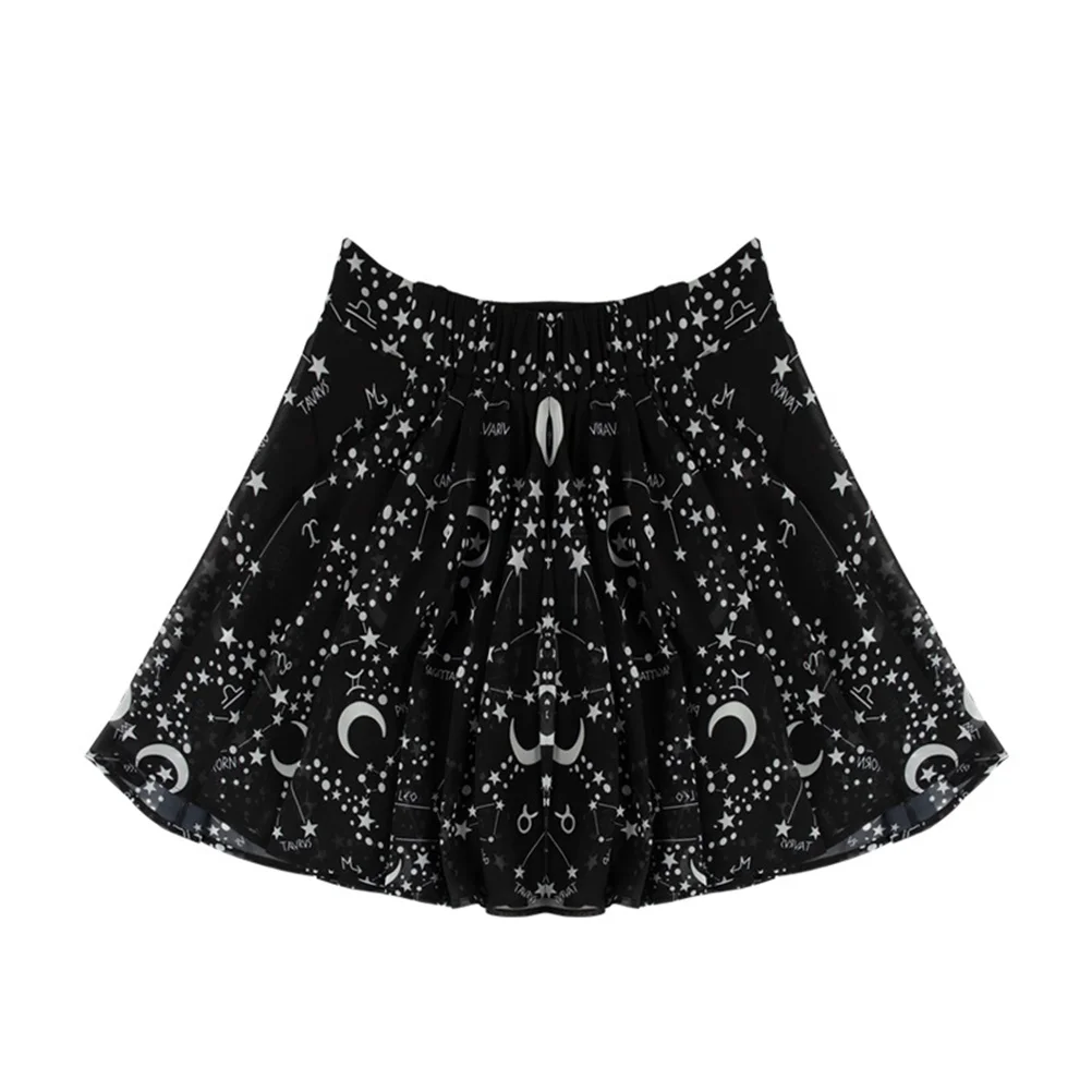 Gothic Women Skirt Loose Starry Sky Print Mesh Perspective Wavy Edge Skirt 2019 New Fashion Black Female Skirt
Gothic Women Skirt Loose Starry Sky Print Mesh Perspective Wavy Edge Skirt 2019 New Fashion Black Female Skirt