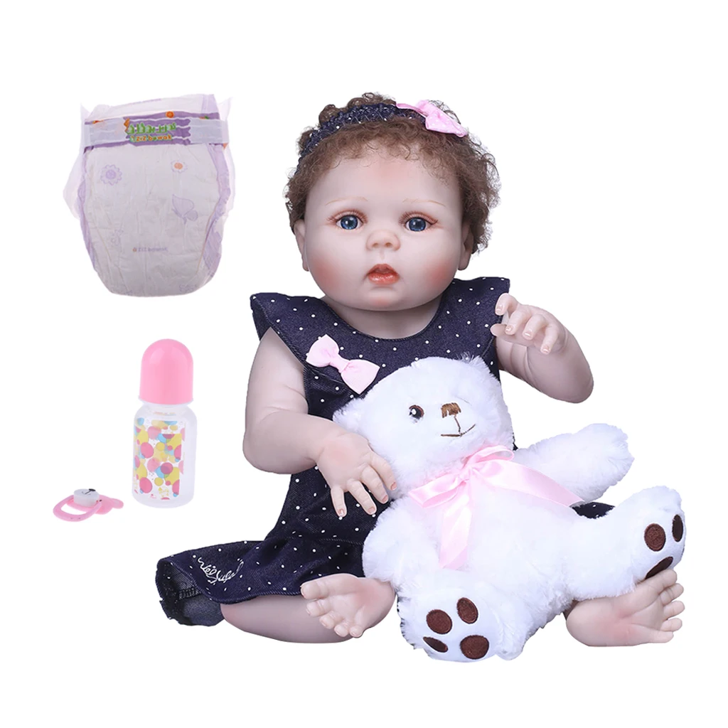 Real Lifelike Newborn Realistic Baby Boy Doll 22inch Full Silicone American Toddler Model With Pacifier Nursing Supplies
Real Lifelike Newborn Realistic Baby Boy Doll 22inch Full Silicone American Toddler Model With Pacifier Nursing Supplies