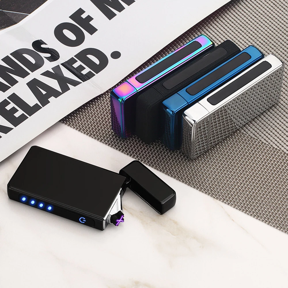 

Double Arc Induction Lighter Plasma USB Changing Windproof Flameless Electric Lighters Electronic Cigar Cigarette Lighter CF