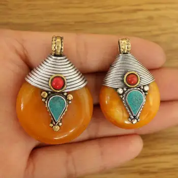 PN008 Nepal Handmade Pendant Necklace Ethnic Tibetan Brass Resin Charms Multi Colors Pendants For Jewelry Making
PN008 Nepal Handmade Pendant Necklace Ethnic Tibetan Brass Resin Charms Multi Colors Pendants For Jewelry Making