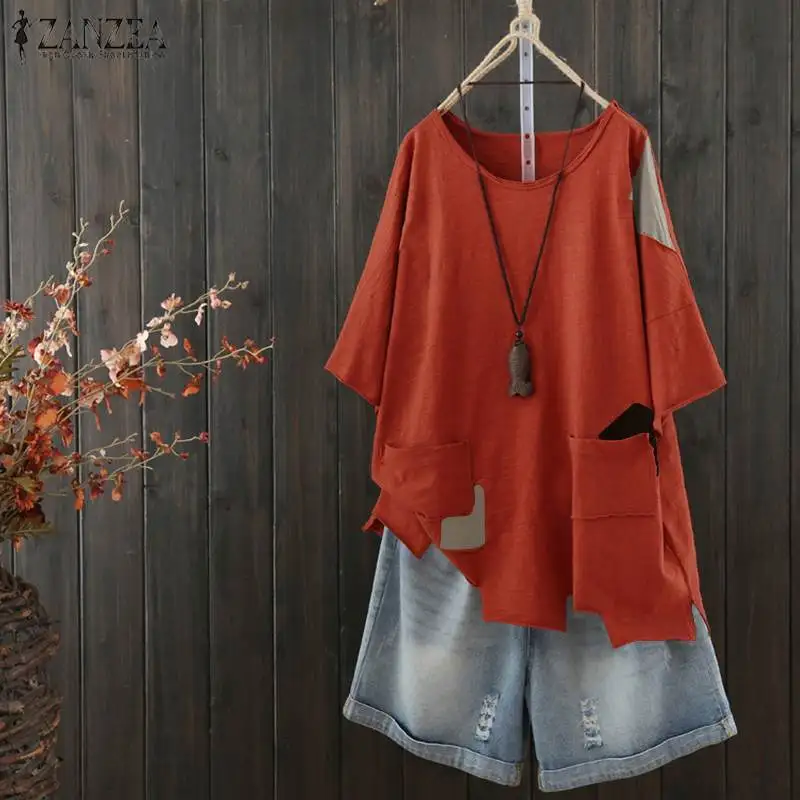 2019 ZANZEA Women Summer Vintage Short Sleeve Blouse Casual Patchwork Tops Femininas Blusas Robe Tee Tunic Loose Shirt Plus Size
2019 ZANZEA Women Summer Vintage Short Sleeve Blouse Casual Patchwork Tops Femininas Blusas Robe Tee Tunic Loose Shirt Plus Size
