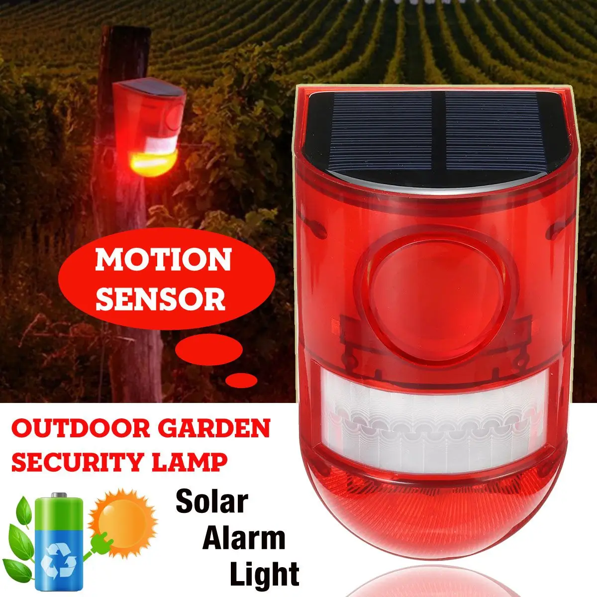 N911 Solar Alarm Lamp Alarm Flashing Warning Light Burglar 110db 6 LED Solar Lamp Waterproof Solar Warning Lights
N911 Solar Alarm Lamp Alarm Flashing Warning Light Burglar 110db 6 LED Solar Lamp Waterproof Solar Warning Lights