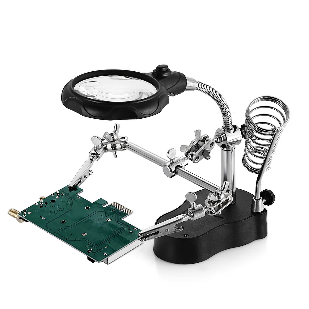 Table Lamp Magnifier LED Electronic Inspection Magnifiers Illuminated Clip Loupe Reading Repairing Magnifying Glass
Table Lamp Magnifier LED Electronic Inspection Magnifiers Illuminated Clip Loupe Reading Repairing Magnifying Glass