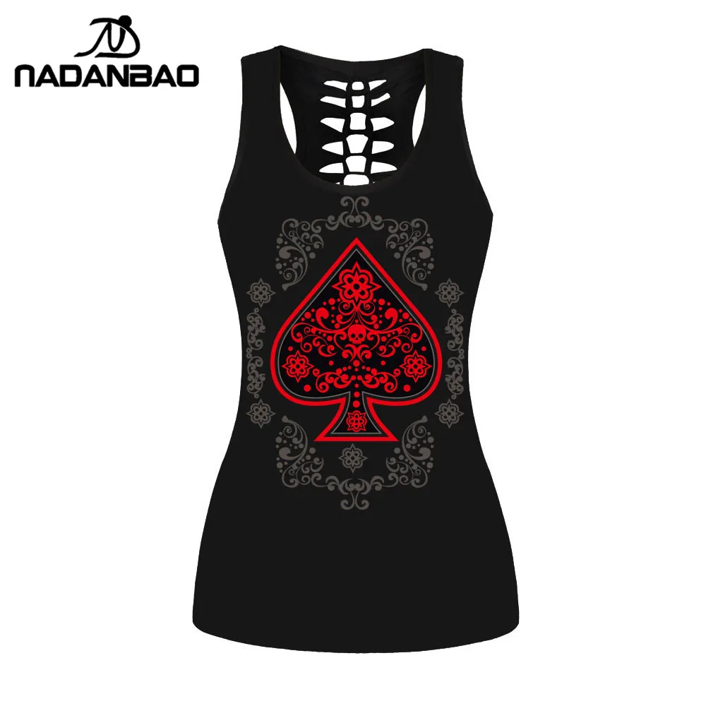 NADANBAO Fashion Poker Spade Pattern Tank Top Women Sexy Hollow Back for Girl Vest Tops Fitness Streetwear Sleeveless Cropped
NADANBAO Fashion Poker Spade Pattern Tank Top Women Sexy Hollow Back for Girl Vest Tops Fitness Streetwear Sleeveless Cropped