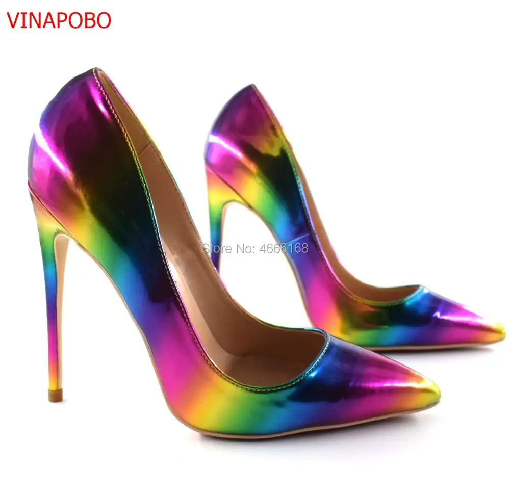 2019 New Arrivals Rainbow Gradient Color Printed Leather Pumps For Women Pointed Toe 12CM High Heel Dress Wedding Shoes Slip-on
2019 New Arrivals Rainbow Gradient Color Printed Leather Pumps For Women Pointed Toe 12CM High Heel Dress Wedding Shoes Slip-on