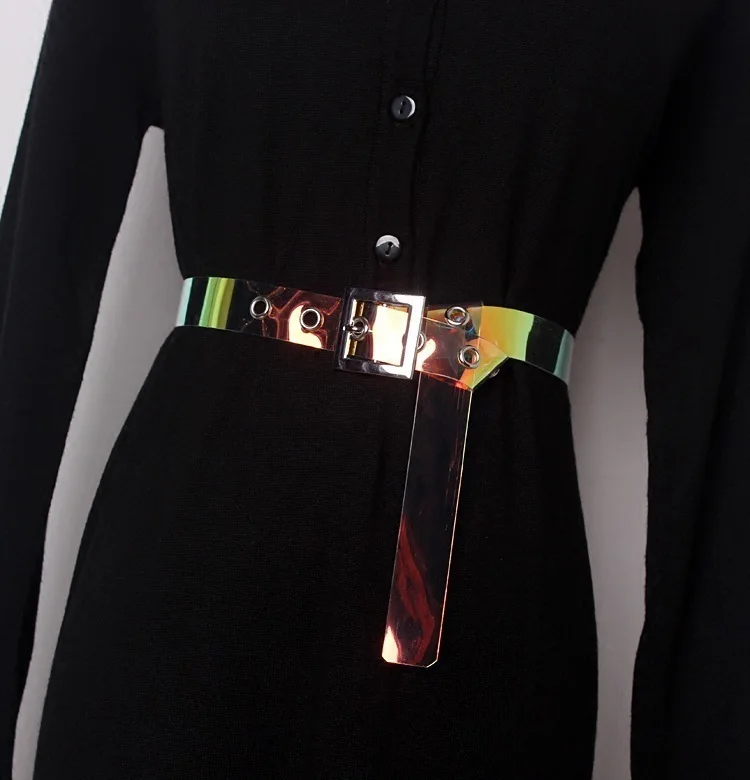 Iridescence Transparent Decoration Belt European And American Style Belt Fashion Joker Square Buckle Belt Women Waist Sealing
Iridescence Transparent Decoration Belt European And American Style Belt Fashion Joker Square Buckle Belt Women Waist Sealing