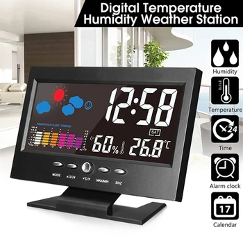 Electronic Digital LCD desk clock Weather Alarm Clock Display Temperature Humidity Indoor Thermometer Hygrometer Calendar
Electronic Digital LCD desk clock Weather Alarm Clock Display Temperature Humidity Indoor Thermometer Hygrometer Calendar