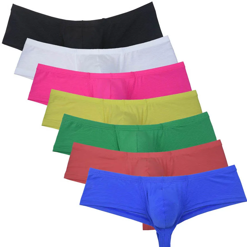 

Men Ice Silk Cheeky Bikini Boxer Underwear Hipster Trunks Calzoncillos Hombre Male Bulge Buns Shorts