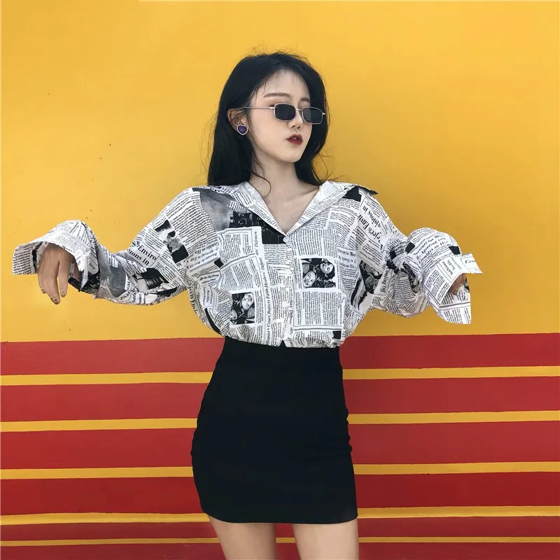 Women Fashion Lapel Long Sleeve Sexy Blouse Shirts Casual Letters Printed Tops Slim Fit Shirts
Women Fashion Lapel Long Sleeve Sexy Blouse Shirts Casual Letters Printed Tops Slim Fit Shirts