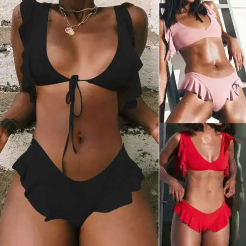 2Pcs/set Swimwear Ruffles Floral Bikini Set Women Tie Knot Swimsuit Bathing Suit Two-Piece Suits
2Pcs/set Swimwear Ruffles Floral Bikini Set Women Tie Knot Swimsuit Bathing Suit Two-Piece Suits