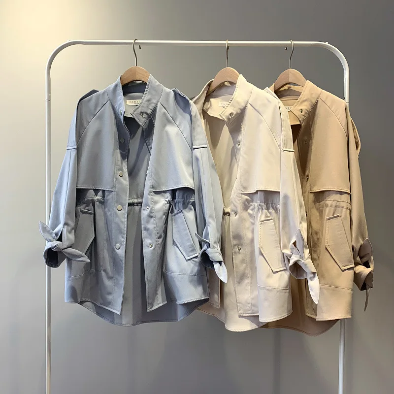 Trench coat for women 2019 spring new style short Loose coat windbreaker Solid Single Breasted womens clothing trench coat
Trench coat for women 2019 spring new style short Loose coat windbreaker Solid Single Breasted womens clothing trench coat