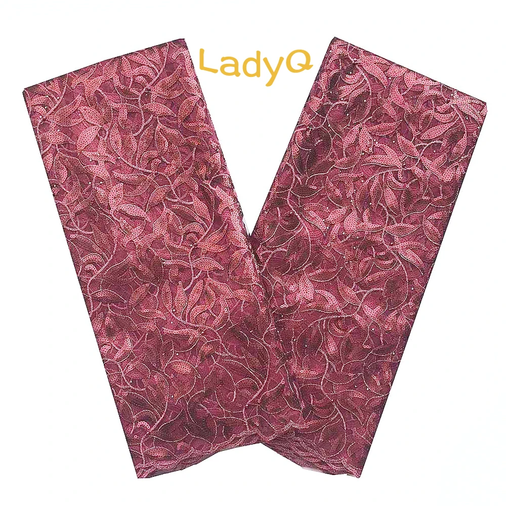 Wine High Quality 2019 African French Net Lace Fabric Embroidered Nigerian Lace Fabric 5Yards Guipure Cord Lace with Sequins
Wine High Quality 2019 African French Net Lace Fabric Embroidered Nigerian Lace Fabric 5Yards Guipure Cord Lace with Sequins
