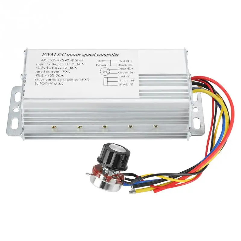4000W Linear Under Load Metal DC Motor Controller DC 12V-60V 70A Adjustable Drive Control Regulator PWM Motor speed controller
4000W Linear Under Load Metal DC Motor Controller DC 12V-60V 70A Adjustable Drive Control Regulator PWM Motor speed controller